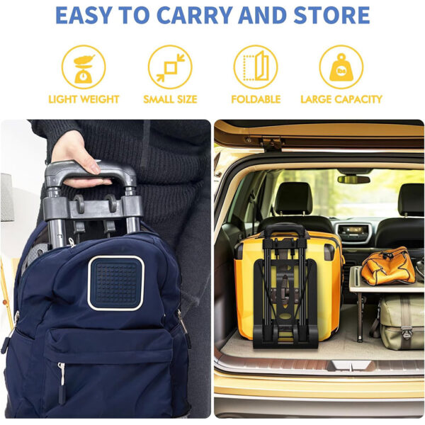 عربة خفيفة الوزن وقابلة للطي ذات عجلتين مع حبال مرنة