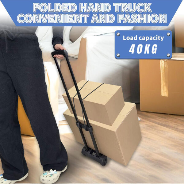 عربة خفيفة الوزن وقابلة للطي ذات عجلتين مع حبال مرنة