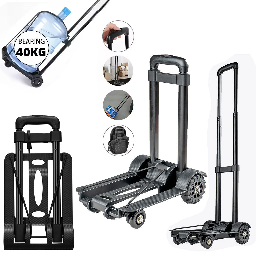 عربة خفيفة الوزن وقابلة للطي ذات عجلتين مع حبال مرنة