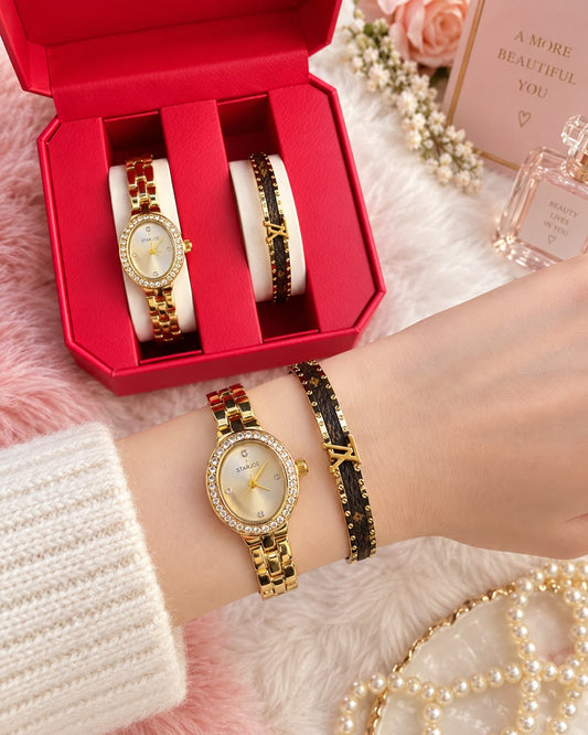 Montre +braclet+boite (inoxydable)-red