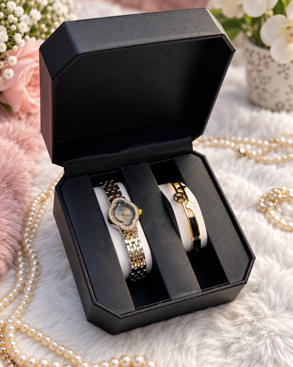 Montre +braclet+boite (inoxydable)-black